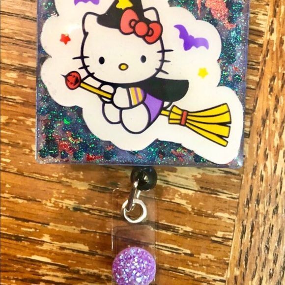 Halloween Hello Kitty Witch Badge Reel - Picture 2 of 4